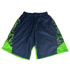 C9 by Champion Duodry Basketball Shorts Men's XL 16-18 Blue Green Elastic Waist